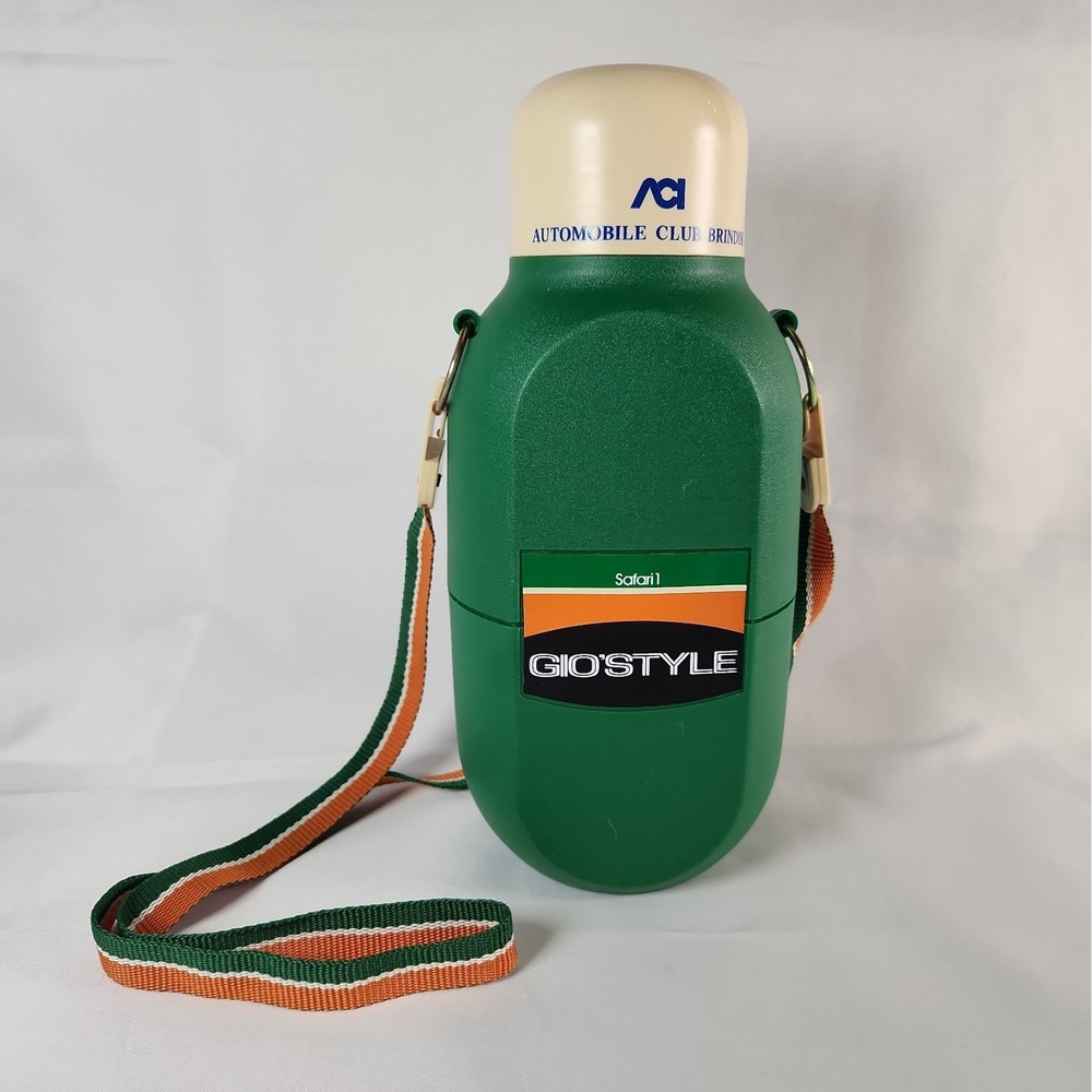 VTG 1970s Gio'Style Safari 1 Canteen Green Italian Design ACI Auto Club Flask